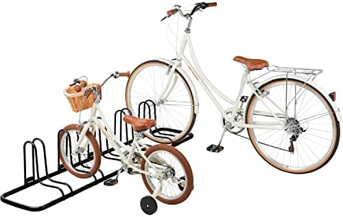 Retapec Scak rack 2, 4 e 5 de bicicleta Organizador de armazenamento de bicicletas para bicicleta de montanha, bicicleta de estrada, revestimento de aço de aço fino resistente ao clima encaixa rodas de até 3