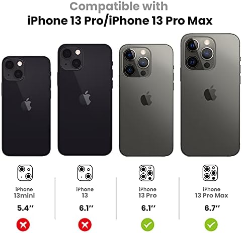 Tensea para iPhone 13 Pro / iPhone 13 Pro Max Camera Lens Protector, Acessórios de protetor de tela de capa de vidro temperado,