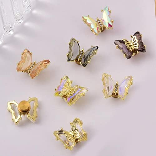 Butterflies Decor de unhas Decoração de unhas de unhas Art Faux Crystal Butterflies Acessório de joias -