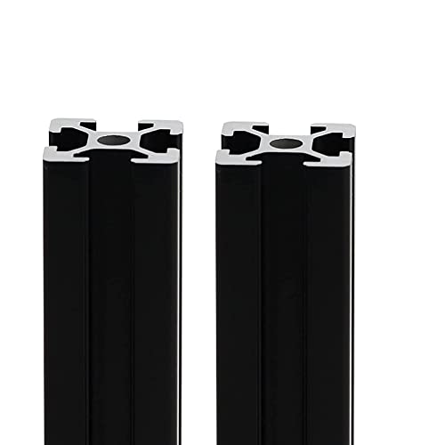 Mssoomm 2 pacote 1515 Comprimento do perfil de extrusão de alumínio 68,9 polegadas / 1750 mm preto, 15 x 15mm 15 séries