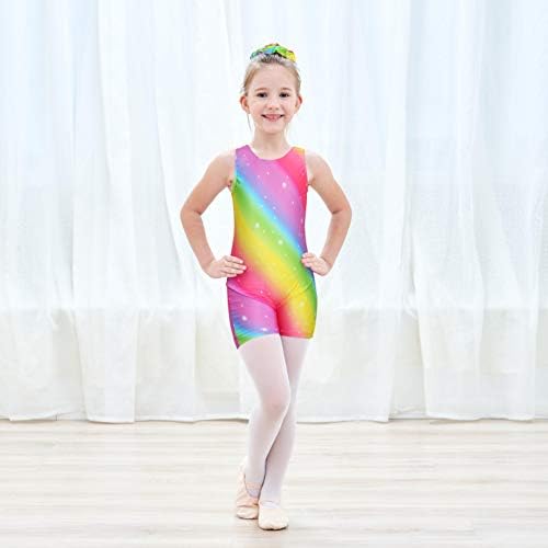 Jeskids Leotards for Girls Gymnastics com shorts Biketards de dança caindo de cabelo combinando 3-11 anos