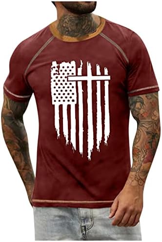 Dudubaby 4 de julho Camisas masculinas Muscle Tops 1776 Manga curta Ginástica Graphic Gym Cirche American Flag Shirt