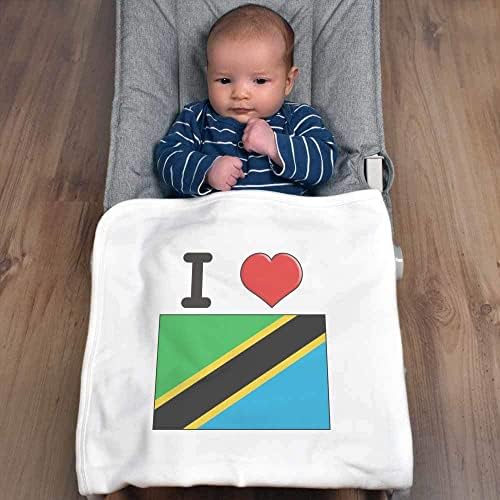 Azeeda 'I Love Tanzania' Cotton Baby Blain / Shawl