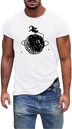 Tamas de manga curta de manga curta para homens para homens, camisetas de algodão de algodão imprimido para homens, camisetas musculares de treino atlético