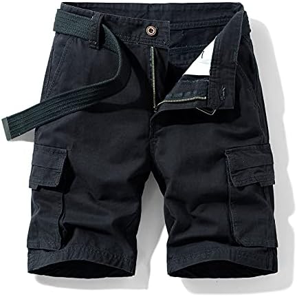 Shorts masculinos de rtrde Moda de cor sólida trabalha calça de bolso de algodão cargo de algodão shorts homens