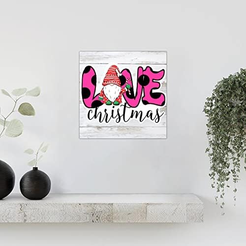 Love Christmas Wood Signs Classic Feliz Natal Gnome Wall Art Sinais Let It Snow Wood Decor Farmhouse Wall Plata Placa para