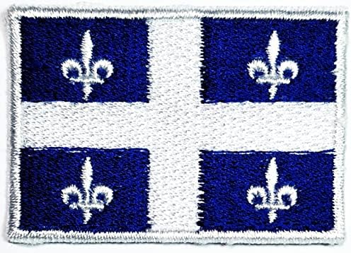 Mini Quebec sinalizadores de manchas. Bandeiras Ferro em Patches Exército Militar Nacional Country Quebec Sinalizador de bandeira para mochilas Bolsas Caps Caps Sweet em ferro em patch bordado