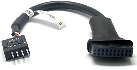 Xiaoshi 2-pacote USB 3.0 19 pinos macho para USB 2.0 Adaptador de cabos de alojamento da placa-mãe de 9 pinos de 9 pinos
