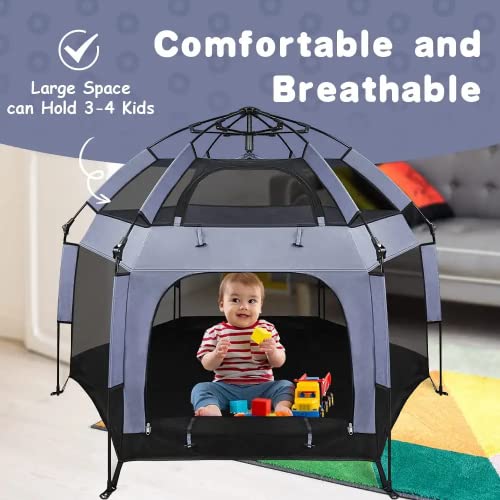 Ujujia Baby Play Jardy Playpen de bebê ao ar livre com barraca Canopy Beach para crianças e crianças pequenas portáteis pacote