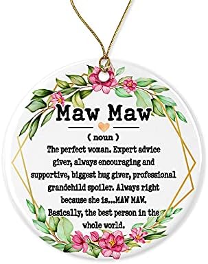 Wolfedesignpdd maw maw substantivo ornamento - ornamento de Natal para maw maw - ornamento do dia da mãe - maw maw presentes