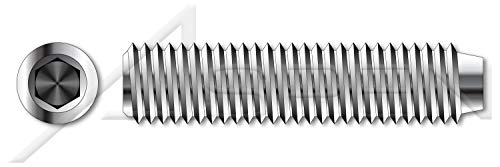 M8-1.25 x 20mm, DIN 916 / ISO 4029, métrica, parafusos de ajuste de soquete hexadecimal, ponto de copo, a2 aço inoxidável A2
