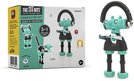 The Off Bits Robot Toy - Green Bababit Character Kit - Ferramenta de brinquedos de construção e construção Conjunto para crianças,