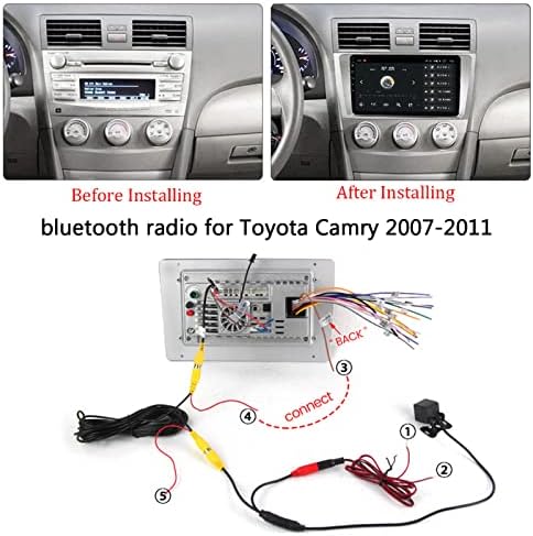 Android 12 estéreo de carros para Toyota Camry 2007-2011 Carro de tela de toque de 9 ”, com navegação por GPS, SWC, Wi-Fi, Bluetooth Hands-livre, FM/AM