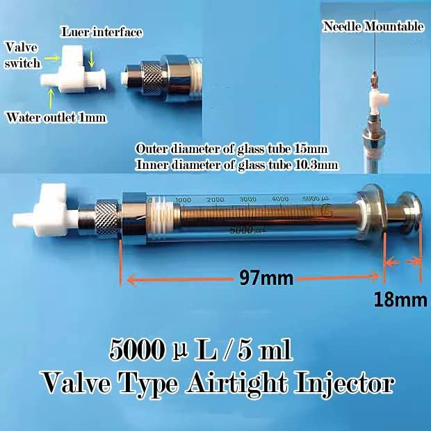 Tipo de válvula Injetor hermético 0,1-2.5ml Micro de alta precisão Sampler com boa resistência à corrosão e laboratório de desempenho