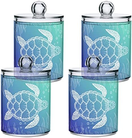 Tartaruga marinha cotocolador de cotonetes recipientes de banheiro frascos com tampas conjuntos de algodão Ball bloco de