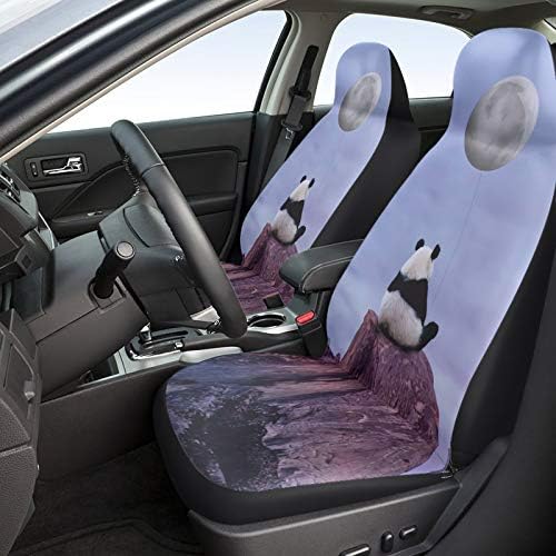 Jovens kids engraçados panda tampas de assento de carro imprimido de 2 peças Conjunto de carros frontal universal Cushion para