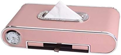 Renslat Car Square Tissue Box Recipiente Cute Creative Pink Vintage Caixa de lenço de papel Capinho de couro Distribuidor de