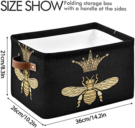 Alaza linda cesta de armazenamento de abelhas douradas para prateleiras para organizar brinquedos de berçário de prateleira