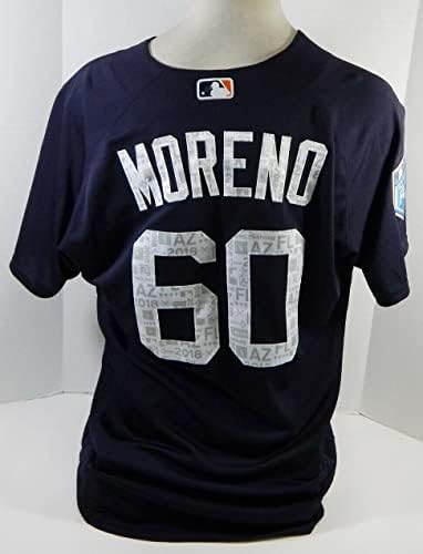 2018 Detroit Tigers Gerson Moreno 60 Game usou Jersey Spring Training P 7 - Jogo usada MLB Jerseys