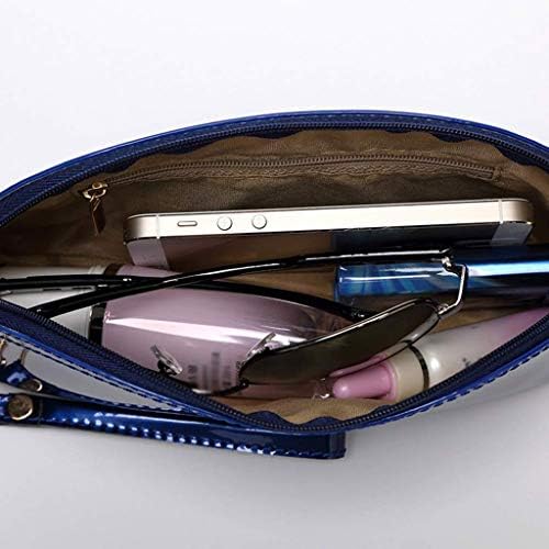 N/um bolsa de cosméticos azul, bolsa de cosmética PU couro impermeável à prova d'água da bolsa de viagem de viagem para