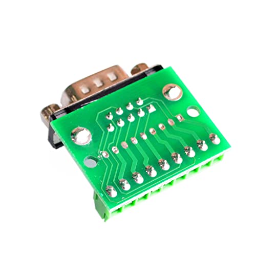 DB9 RS232 Terrial para Terminal Adapter Connector Breakout Board Black+Green