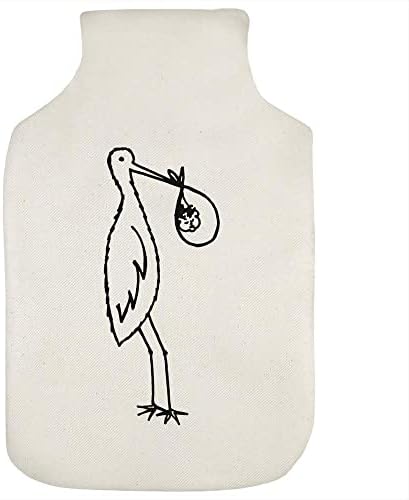 Azeeda 'Stork Carrying Baby' Hot Water Bottle Bottle