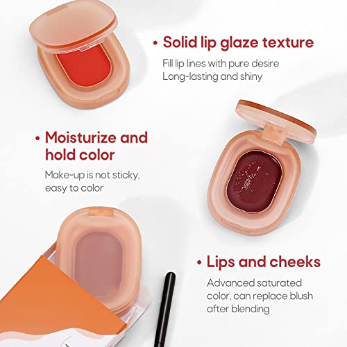 Vefsu Solid Lip Glaze Batom Longa Maquiagem duradoura Hidratante Batom hidratante Lip Long During Não é fácil de desbotamento