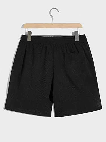 Lubose Duas peças roupas para homens Men Solid Button Camisa frontal e shorts de cintura de cordão