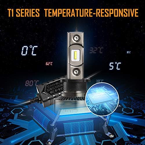 Lâmpada LED de Auxbeam H3, 70W 8000lm 6500k Branco puro com controle de temperatura, Kit de conversão de LED H3 CHIPS CSP FEI