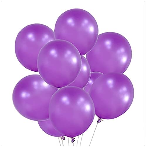 Gaesqae Balões roxos, balões de pérolas de pérolas para decoração de Halloween Balloons Balloons Decoração de graduação.12inch Latex Purple Balloons 100 pacote