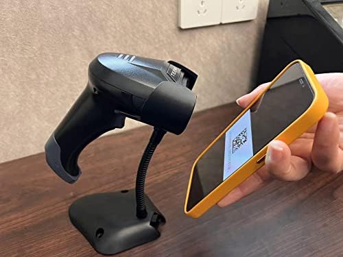 2D Bluetooth Barcode Scanner Wireless QR CMOS Imager com Stand para iPhone iPad Andriod Smartphone Tablet Mac Windows