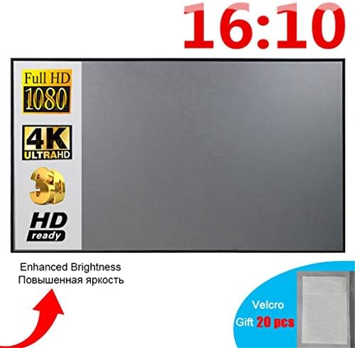 Tela grossa do projetor 16:10, 100 120 polegadas Tela de projeção de tecido de tecido refletivo para YG300 DLP LED Video