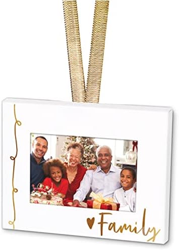 Elanze projeta amigos folhas de ouro 4 x 3 Mini Metal Picture Frame Ornamento de Natal