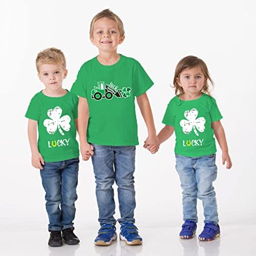 Camisas do dia de St Patricks meninas meninas garotas Lucky Clover Digger T-shirts Kids Shamrock Tees Tops verdes