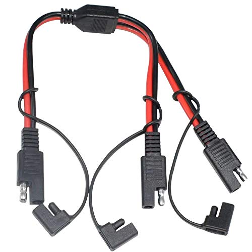 Apoi sae y Splitter Cable Connector SAE SAE DC Adaptador automotivo Cabo Y Splitter 1 a 2 Cabo de extensão SAE com tampa de poeira