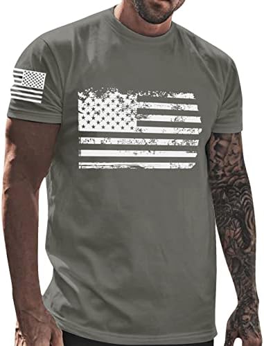 BMISEGM Summer Summer Tubs Tamis camisetas para homens Mens Independência Bandeira Casual Casual e confortável Cirtas de algodão para homens