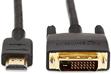 Basics DisplayPort para DVI Exibir cabo - 6 pés, pacote de 1 e hdmi para cabo adaptador DVI, preto, 6 pés, 24 -pacote