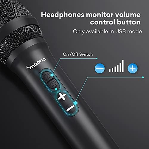 Microfone dinâmico de podcast Maono USB/XLR, kit de microfone de estúdio com controle de volume, montagem de choque,