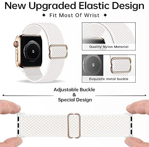 3 pacotes Banda de loop solo de nylon elástico compatível com a banda Apple Watch 38mm 40mm 41mm 42mm 44mm 45mm para