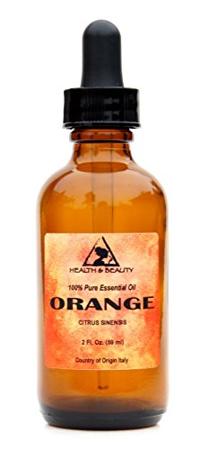 Aromaterapia com óleo essencial laranja grau terapêutico natural 2 oz, 59 ml com gotas de vidro