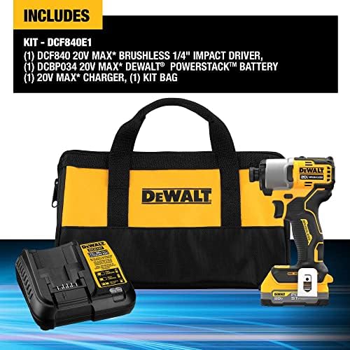 Kit de driver de impacto sem pincel de 20V Dewalt