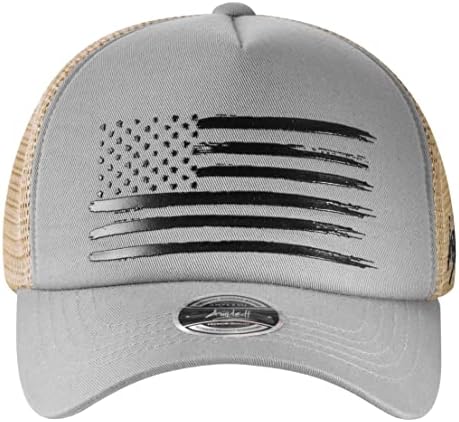 Amplesh Premium 3D em relevo American Flag Trucker Hat Mesh Baseball Baseball Snapback Hat para homens Mulheres