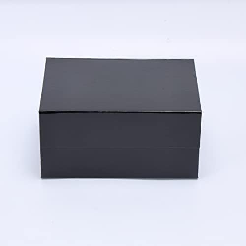 Caixa de presente 1pcs de 8x6x4 polegadas de fechamento magnético, caixa de entrada dobrável preta e preta dobrável, caixa