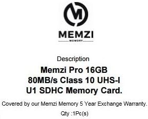 MEMZI PRO 16GB CLASS 10 80MB/S SDHC MEMÓRIA CARDE PANASONIC HC-V550, HC-V550CT, HC-V550M, HC-550CTEF-K, HC-550EF-K, HC-V530,