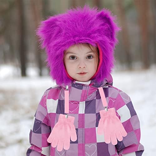 Uttpll Toddler Magic Mittens Kid Luvas Estabelecer dedo completo Proteção de inverno sólido luvas de malha quente para meninos Meninas