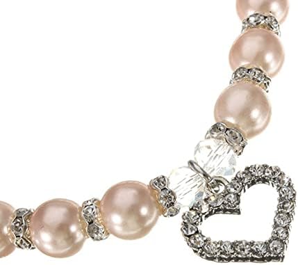 Pingente Pet Collar Colar Rhinestone Heart Jewelry Pearl Other