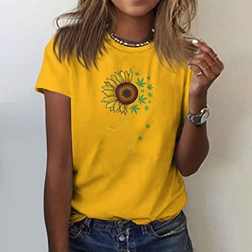 Twgone feminino tops casuais camisetas gráficas de verão curtas camisetas de girassol camisetas de girassol e tampas da primavera