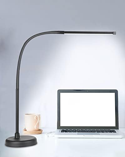 Lâmpada de mesa do Civhom LED, lâmpada de tarefa de arquitetura de braço oscilante com ganso flexível longa, base pesada,