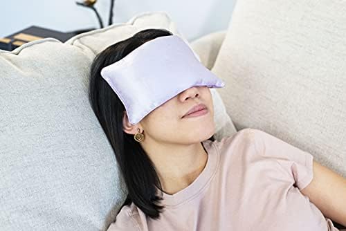Dreamtime Spa conforta o travesseiro ocular com aromaterapia com lavanda, máscara natural de alívio do estresse de ervas, roxo e marrom,