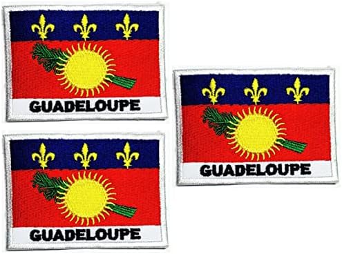 Conjunto de bandeira do país Guadalupe. Patches Guadaloupe Flag National Sew Iron em Appliques Patch Casa de capa de capa de capa